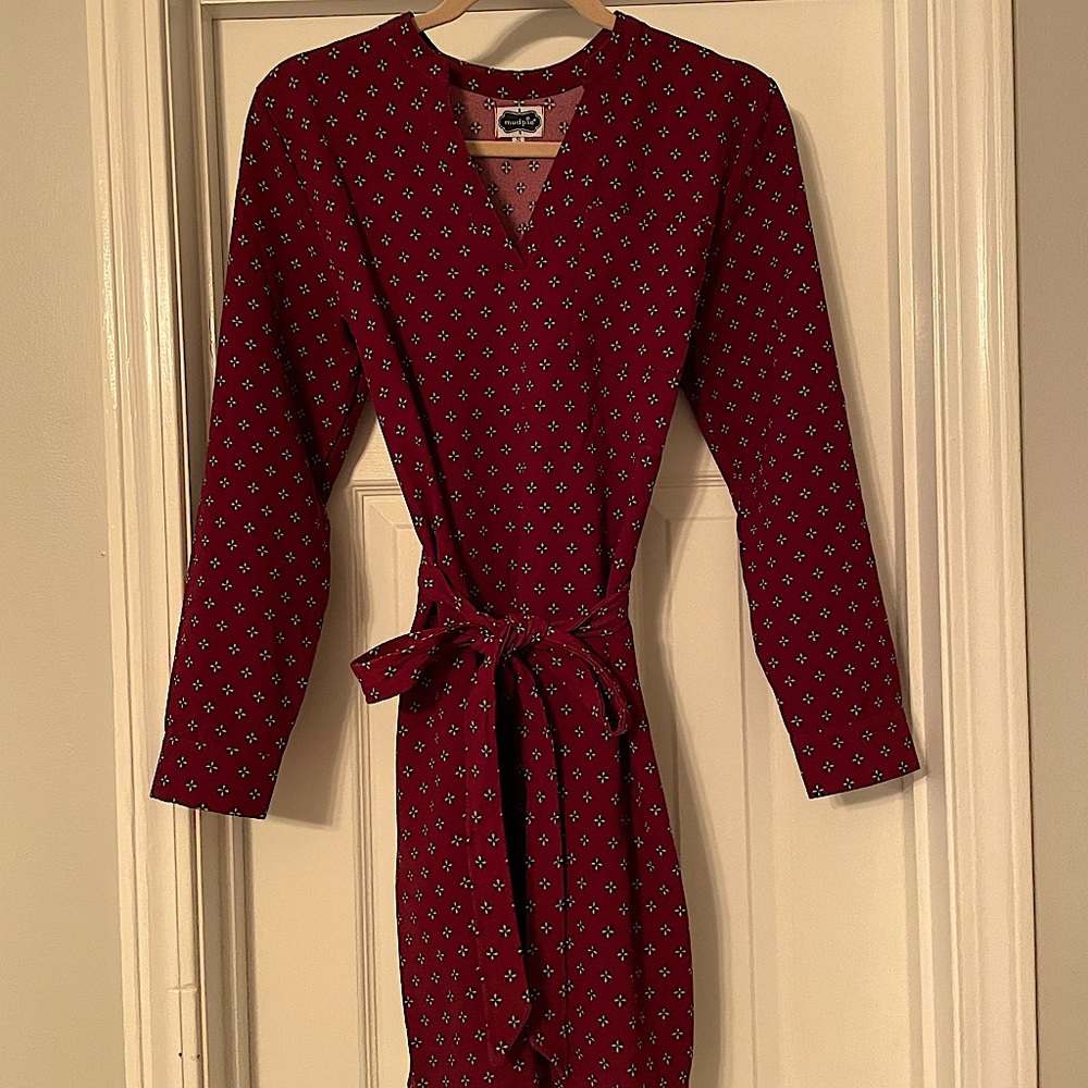Mud Pie Burgundy Long Sleeve Dress